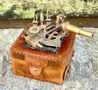 Brass Nautical Brass Sextant Leather Case Kelvin Hughes London 1917 Sextant