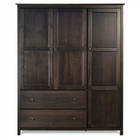 Espresso Wood Finish Wardrobe Armoire Bedroom Storage Cabinet Closet