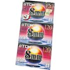 3 Pack Of Tdk 8mm 120 Mp Premium  Camcorder cassette Tapes Made In Japan