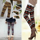 Women Xmas Winter Warm Sherpa Fleece Lined Leggings Thick Cashmere Thermal Pants