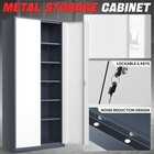 71  Gray white Lockable Metal Utility Storage Cabinet W  5 Adjustable Shelves