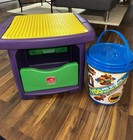 Step 2 Lego Duplo Purple Table Plus Step2   Vintage Tyco Building Blocks Storage