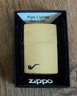 Zippo Windproof Brushed Brass Pipe Lighter With Pipe Insert  204bpipe New In Box