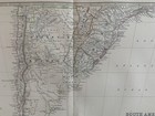 1874 South America  south  Original Hand Coloured Antique Map By Johnston