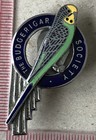 Vtg The Budgerigars Society Budgie Metal Enamel Lapel Badge Butler