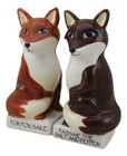 Ceramic Red Brown Foxes  for Fox Sake Pass Me The Salt And Pepper   Shakers Set