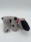 Vintage Tonka Pound Puppies Gray Plush Dog With Brown Spots   Red Collar