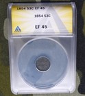 1854 Anacs Ef 45 Silver Three-cent Piece  United States Of America Silver Trime