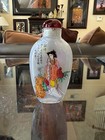 Vintage Oriental Asian Girl   Woman   Lady Reverse Painted Snuff Bottle