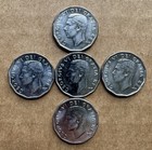 5pcs Canada Five Cents Km 42a George Vi  1 1951    3 1952 5c Au    1 1952 5c Unc