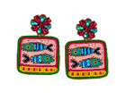 Lily Posh Beaded Sardine Earring  Sardines In Tin Can  Fish  Sea Life Earring