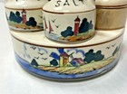 Vintage Rare 1950s Ceramic Salt Pepper Condiments Set Lazy Susan Lighthouse Food