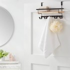 Brightroom Storage Rack Display Shelf With Hooks Steel Bathroom Matte Black Wood
