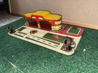 Vintage Marx Tin Airport With 2 Runway Electric Lights   Playset Or Train Access