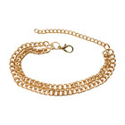 Women Gold Metal Chain Double Strand Boot Bracelet Shoe Charm Anklet Adjustable