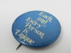 Vintage  each And Every Person Is Unique  Pinback Button Blue Slogan