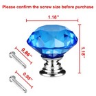 Diamond Crystal Glass Door Furniture Drawer Knobs Pullhandle Cabinet 30mm Blue 1