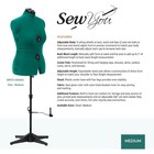 Adjustable Dress Form For Sewing Us Size 12-18  Pinnable Mannequin With 12 Dials