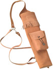 Genuine Suede Leather Back Quiver   Fast-draw Arrow Quiver For Archery