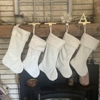 1 Santa s Best Elegant White Velvet Christmas Stocking Diamond Quilted Satin