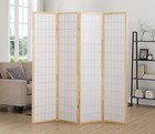 Natural Shoji Room Divider 4 Panel Screen Oriental Design Folding Wall