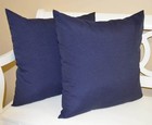 Set Of 2 - Indoor   Outdoor 20  Solid Navy Blue Decorative Square Throw Pillows