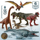 6pcs Realistic 15  Large Dinosaur Figure Toys Moveable Jaw For 3-9 Kids Gift