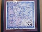 Daniel Reeve Map Signed Middle Earth Lord Of The Rings Hobbit Weta With Frame