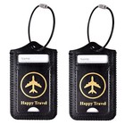 New Premium Pu Leather Luggage Tag Suitcase Label Name Address Id Baggage Tags