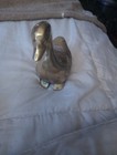 Vintage Solid Brass Swan Goose Figure 4    Tall Has Some Patina Made In Korea Mcm
