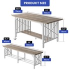 63  Long Kitchen Table 2 Benches 4-6 Seat Dining Room Dinnete Set Home Furniture