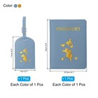 2set Passport Cover Holder And Luggage Tag Set Travel Identifier  Yellow Blue