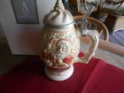 1994 Avon Father Christmas Lidded Beer Stein Mug  39660 Made Ceramarti In Brazil