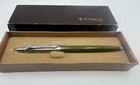 Vtg Parker Jotter Olive Green   Chrome Trim Ballpoint Pen W  Advertising