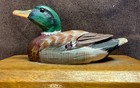 Old Vintage Hand Carved Painted Wood Art Sculpture Statue Duck Decoy Miniature