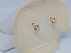 14k Earrings Toddler Baby Screw Back Safety Flower With Cubic Zirconia Vintage
