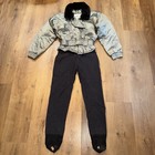 Obermeyer Ski Suit One Piece Snowsuit Snow Bib Iridescent Faux Fur Vtg Womens 12