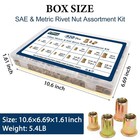 Vifmy Metric   Sae Rivet Nut Assortment Kit 920 Pcs   M3 M4 M5 M6 M8 M10 6-32