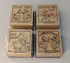 Lot Of 4 Rubber Stamps Stampin Up Birthday-baby-celebrate-thanks-you
