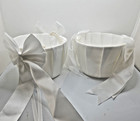 Flower Girl Baskets Set Of 2 Satin With Pearl Handles For Wedding