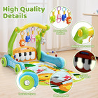 Baby Gym Play Mat With Walker  2 In 1 Kick And Play Piano Activity Center With L