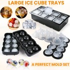 Diy Round Ice Cube Ball Maker Tray Silicone Sphere Mold Bar Whiskey Cocktails