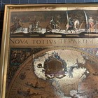 Vintage Framed Gold Foil Blaeu Wall Map Willem Janszoon