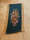 Vintage Bucilla Needlepoint Floral Flowers Blue Tan 16x39 Inches Completed 39 
