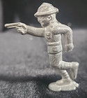 Antique Lead Poured In Split Mold Toy Soldier Figurine With Pistol 2 15  Tall 