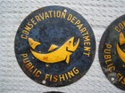 Vintage New York Conservation Department Public Fishing Tin Sign X 4