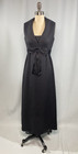Mollie Parnis Boutique Vintage Dress Size Extra Small Xs Black Linen Long 60s