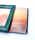 Vintage Kodak Panorama Photo Frame 9 X 2 5  Green Jade Metal Free Standing