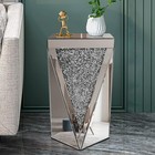 22 h Silver Mirrored End Table   small Mirrored For Living Room  Bedroom