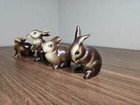 Goebel W  Germany Bunnies Rabbits - Brown - Set Of 4 - Rare Vintage
